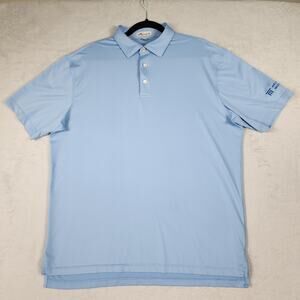 Peter Millar Polo Shirt Mens Large Light Blue Nelson Mullins Embroidered Golf